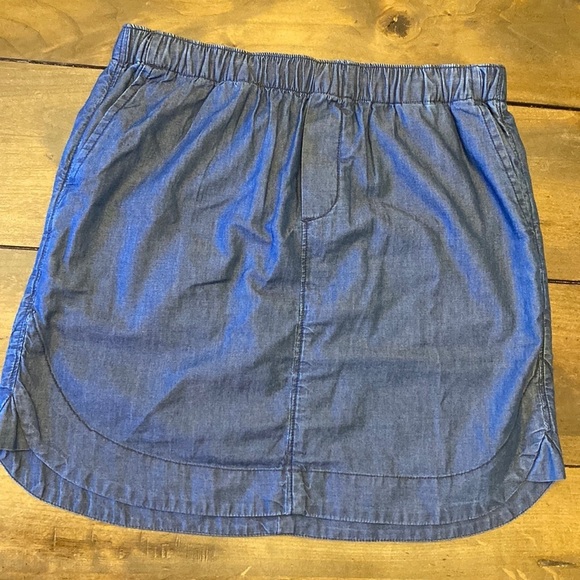Roots Canada chambray mini skirt elastic‎ waist size S - Picture 1 of 5